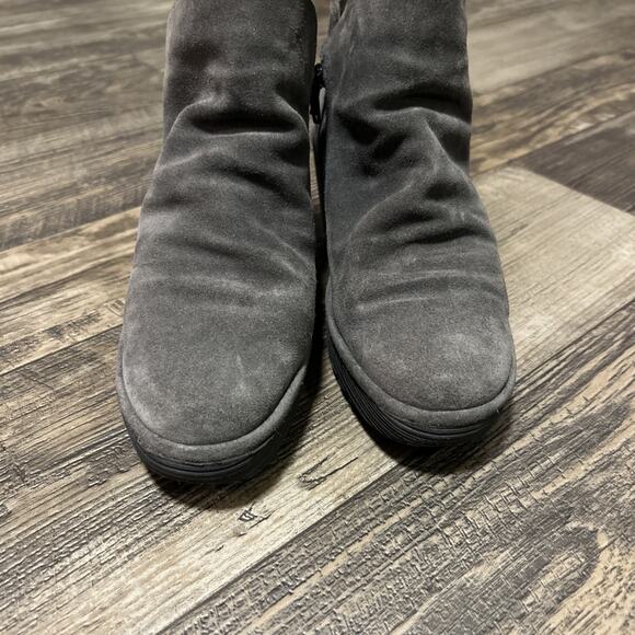 Fly London 39 Size 8 8.5 US Graphite Gray Yip Zip Leather Wedge Ankle Boots - Picture 10 of 11